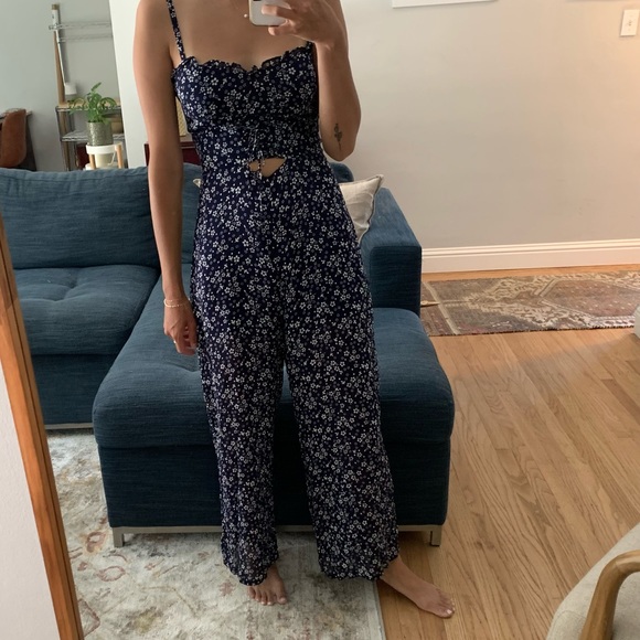 Reformation Floral Jumpsuit Blue • 8 - Picture 5 of 6